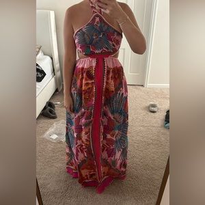 Farm Rio Macaw Scarf Maxi Dress